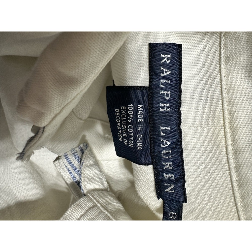 Polo by Ralph Lauren Cream Button-Down Shirt with Navy Logo - Picture 5 of 6